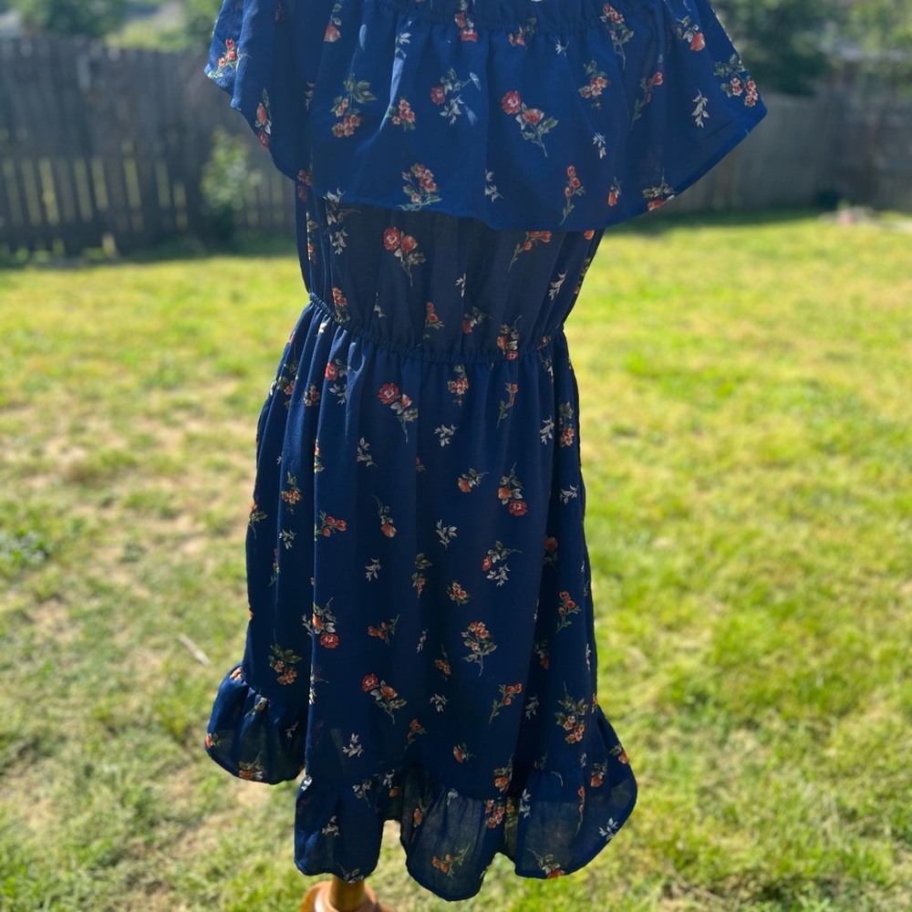 Plus 2X Blue floral Dress